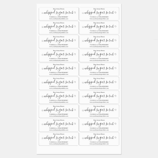 Trendy minimalistische kalligrafie zonder suiker labels (Vel)