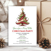 Trendy minimalistische kerstdineraanbieding kaart
