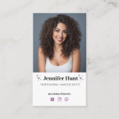 Trendy minimalistische make-up artist voor sociale visitekaartje (Voorkant)