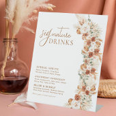 Trendy minimalistische moderne bruiloft handtekeni reclamebord met voetstuk