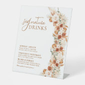 Trendy minimalistische moderne bruiloft handtekeni reclamebord met voetstuk (Voorkant)