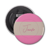 Trendy minimalistische moderne eenvoudige pastelkl button flesopener (Voorkant)