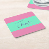 Trendy minimalistische moderne eenvoudige pastelkl kartonnen onderzetters (Schuin)