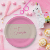 Trendy minimalistische moderne eenvoudige pastelkl papieren bordje (Feest)