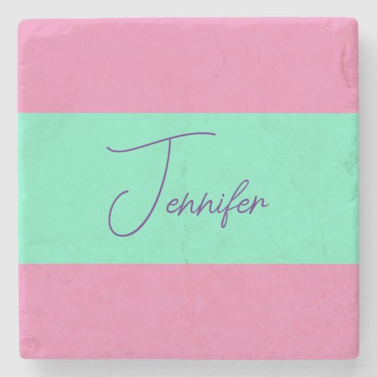 Trendy minimalistische moderne eenvoudige pastelkl stenen onderzetter (Voorkant)