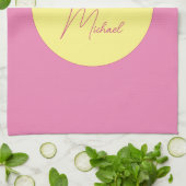 Trendy minimalistische moderne eenvoudige pastelkl theedoek (Gevouwen)