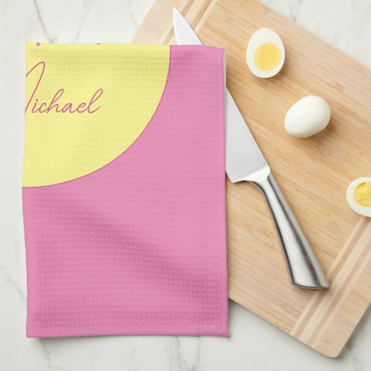 Trendy minimalistische moderne eenvoudige pastelkl theedoek (Quarter Fold)