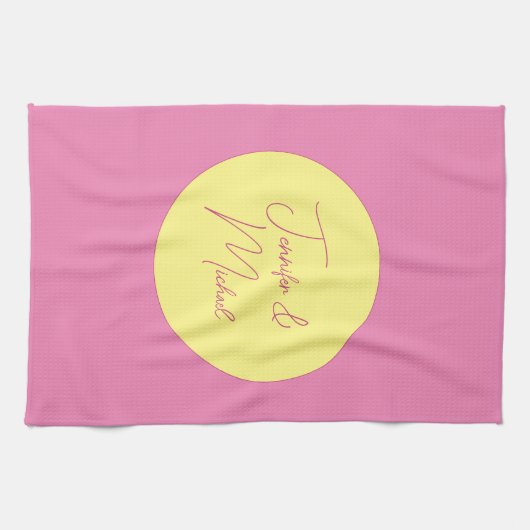 Trendy minimalistische moderne eenvoudige pastelkl theedoek (Horizontaal)