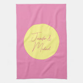 Trendy minimalistische moderne eenvoudige pastelkl theedoek (Verticaal)