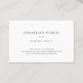 Trendy minimalistische, moderne eenvoudige Sjabloo Visitekaartje (Achterkant)