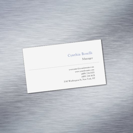 Trendy minimalistische moderne eenvoudige Sjabloon Magnetisch Visitekaartje (Voorbeeld)