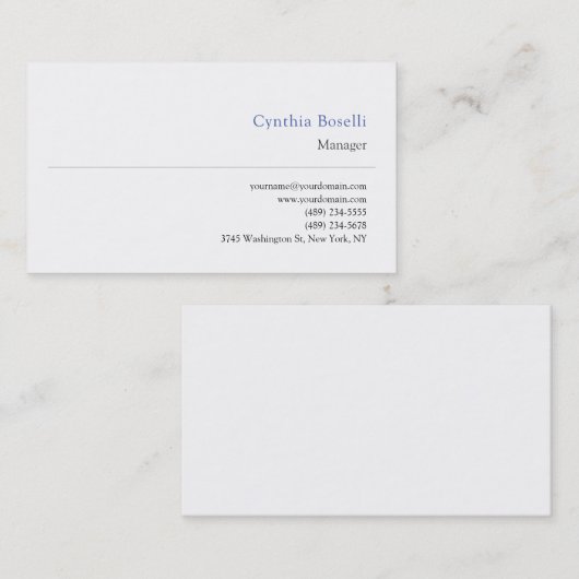 Trendy minimalistische moderne eenvoudige Sjabloon Visitekaartje (Voorkant / Achterkant)