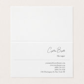 Trendy minimalistische moderne eenvoudige Sjabloon Visitekaartje (Buitenkant ongevouwen)