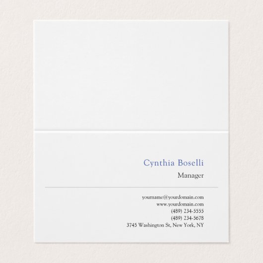 Trendy minimalistische moderne eenvoudige Sjabloon Visitekaartje (Buitenkant ongevouwen)