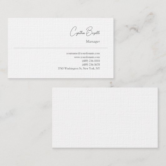 Trendy minimalistische moderne eenvoudige Sjabloon Visitekaartje (Voorkant / Achterkant)