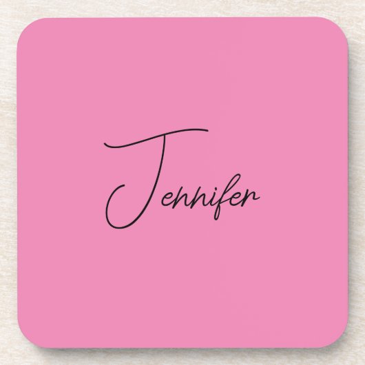 Trendy minimalistische moderne effen eenvoudige ro bier onderzetter (Voorkant)