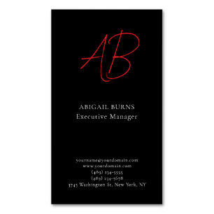 Trendy Minimalistische Moderne Monogram Eenvoudig  Magnetisch Visitekaartje
