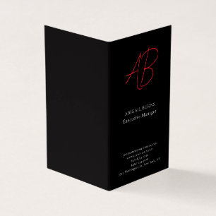 Trendy Minimalistische Moderne Monogram Monochroom Visitekaartje