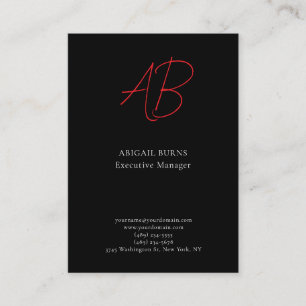 Trendy Minimalistische Moderne Monogram Monochroom Visitekaartje