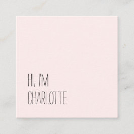 Trendy minimalistische pastelroze eenvoudig vierkante visitekaartje