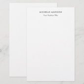 Trendy Minimalistische Professioneel Eenvoudig Briefpapier (Voorkant / Achterkant)