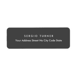 Trendy minimalistische professionele donkergrijs etiket