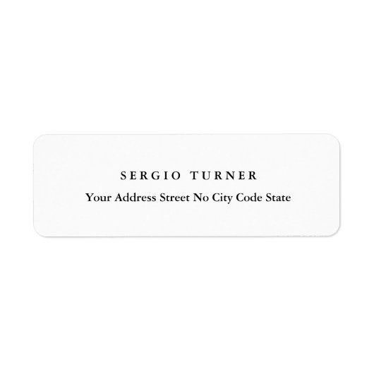 Trendy minimalistische professionele naam adres etiket (Voorkant)