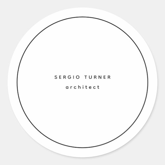 Trendy minimalistische professionele vlakte ronde sticker (Voorkant)