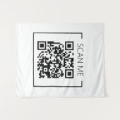 Trendy Minimalistische QR-code Scan Me Zakelijk Wandkleed (Voorkant (horizontaal))