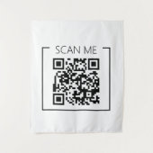 Trendy Minimalistische QR-code Scan Me Zakelijk Wandkleed (Voorkant)