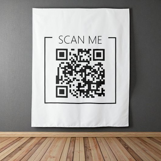 Trendy Minimalistische QR-code Scan Me Zakelijk Wandkleed