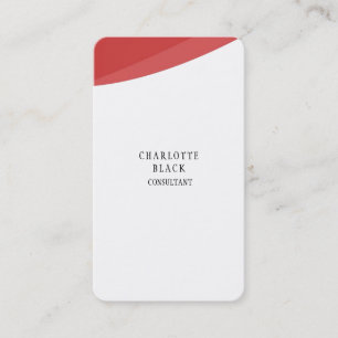 Trendy minimalistische rood-wit creatieve vlakke r visitekaartje