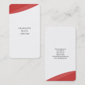 Trendy minimalistische rood-wit creatieve vlakke r visitekaartje (Voorkant / Achterkant)