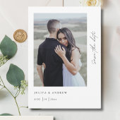 trendy minimalistische script foto QR-code Save The Date