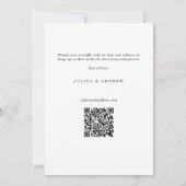 trendy minimalistische script foto QR-code Save The Date (Achterkant)