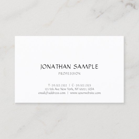 Trendy minimalistische Sjabloon van modern design Visitekaartje (Voorkant)