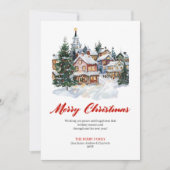 Trendy Minimalistische Winter Scene Kerstkaart (Voorkant)