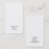 Trendy minimalistische witte creatieve eenvoudige visitekaartje (Voorkant / Achterkant)