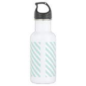 Trendy Mint Blue Pattern Golden Anchor Waterfles (Achterkant)