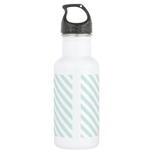 Trendy Mint Blue Pattern Golden Anchor Waterfles (Achterkant)