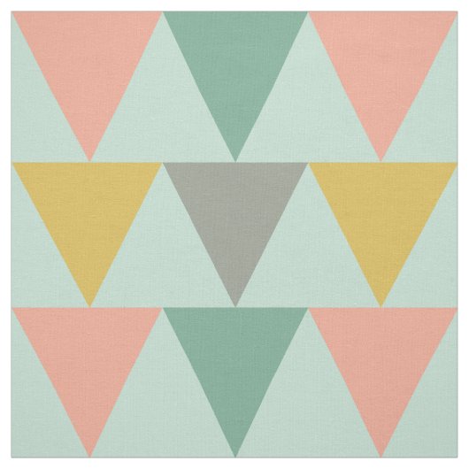 Trendy Mint Geometric Triangle Patroon Stof (Swatch)
