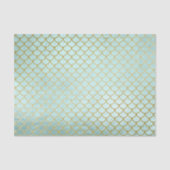 Trendy Mint Gold Glitter Mermaid Scales Tissuepapier (Voorkant)