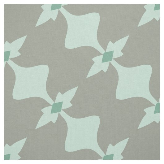Trendy Mint Gray Retro Pattern Stof (Swatch)