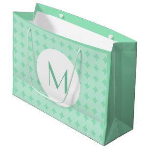 Trendy Mint Green Color Monogram Elegant Modern Groot Cadeauzakje