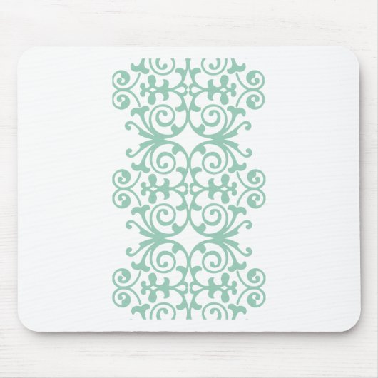 Trendy Mint Green Damask Pattern Muismat (Voorkant)