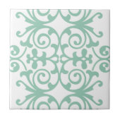 Trendy Mint Green Damask Pattern Tegeltje (Voorkant)