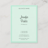 Trendy Mint Green Elegant Handgeschreven Script Na Visitekaartje (Voorkant)