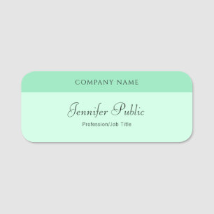 Trendy Mint Green Modern Hand Name Script Elegant Naamplaatje