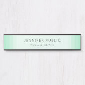 Trendy Mint Green Modern Minimalist Sjabloon Deurbordje (Voorkant)