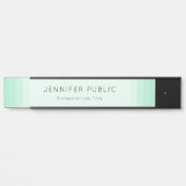 Trendy Mint Green Modern Minimalist Sjabloon Deurbordje (Voorkant)